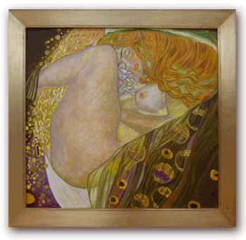 Reproductie schilderij Danae van Gustav Klimt